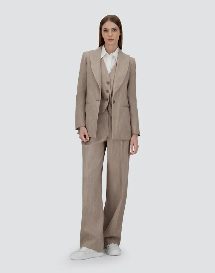 Herno BLAZER IN LINENPINSTRIPE Chantilly Women Blazers