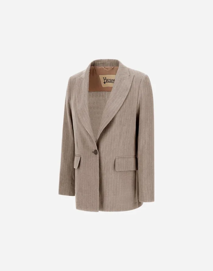 Herno BLAZER IN LINENPINSTRIPE Chantilly Women Blazers
