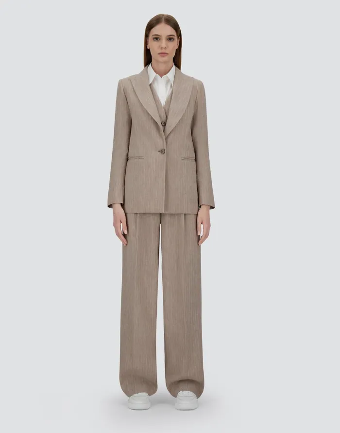 Herno BLAZER IN LINENPINSTRIPE Chantilly Women Blazers