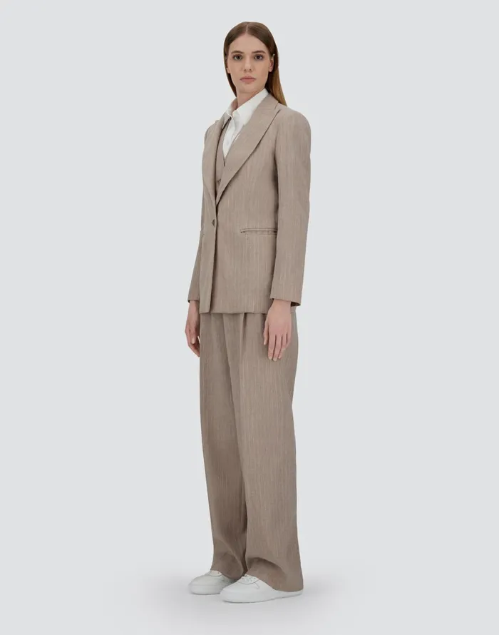 Herno BLAZER IN LINENPINSTRIPE Chantilly Women Blazers