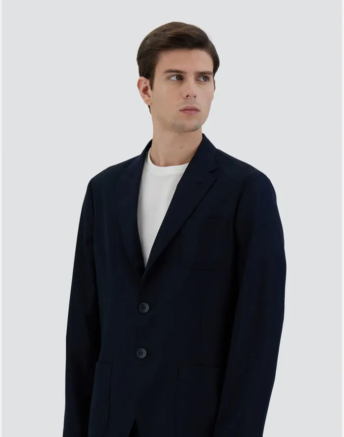 Herno BLAZER IN NEWBUSINESS Navy Blue Men Blazers
