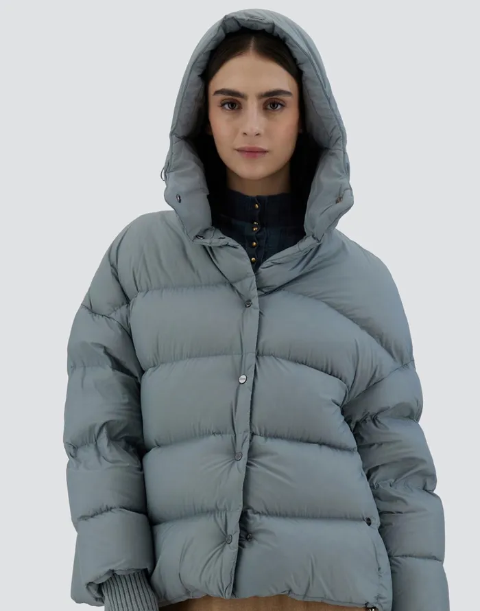 Herno BOMBER JACKET IN ECOAGE Powder Women Bomber