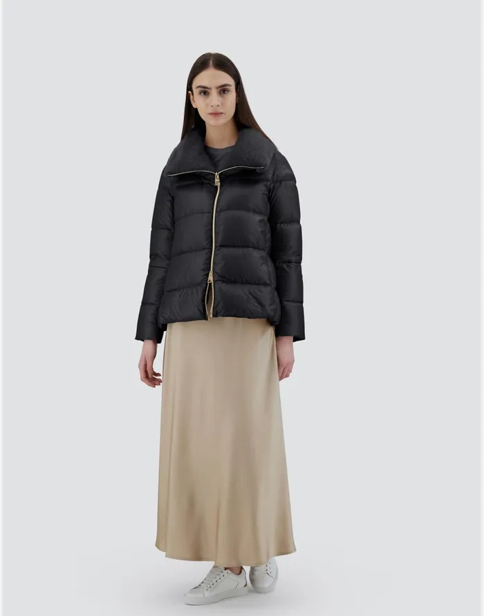 Herno BOMBER JACKET IN NYLON ULTRALIGHT AND NEW LADY FAUX FUR Black Women Bomber