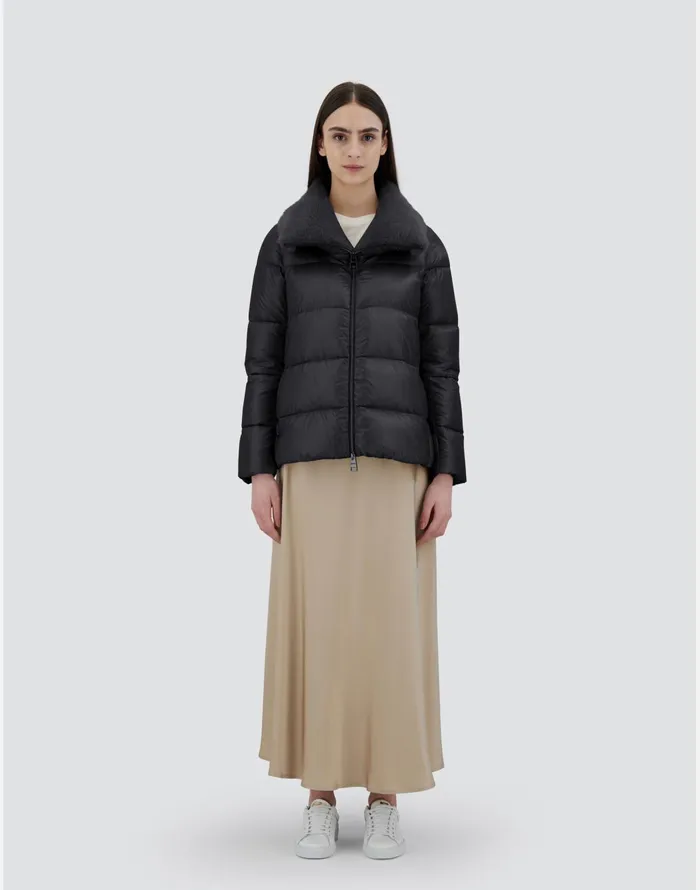 Herno BOMBER JACKET IN NYLON ULTRALIGHT AND NEW LADY FAUX FUR Black Women Bomber
