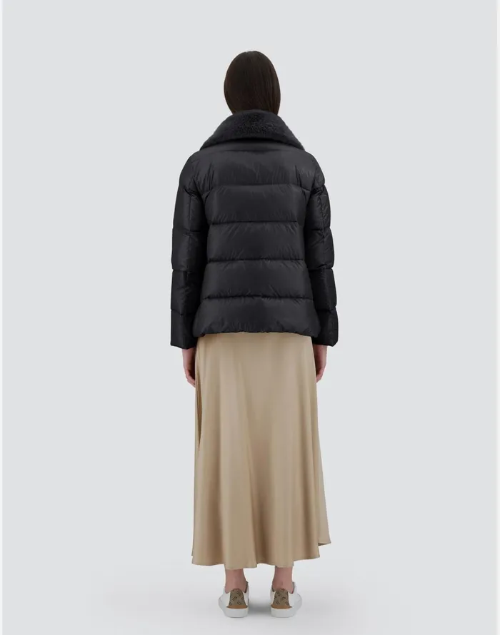 Herno BOMBER JACKET IN NYLON ULTRALIGHT AND NEW LADY FAUX FUR Black Women Bomber