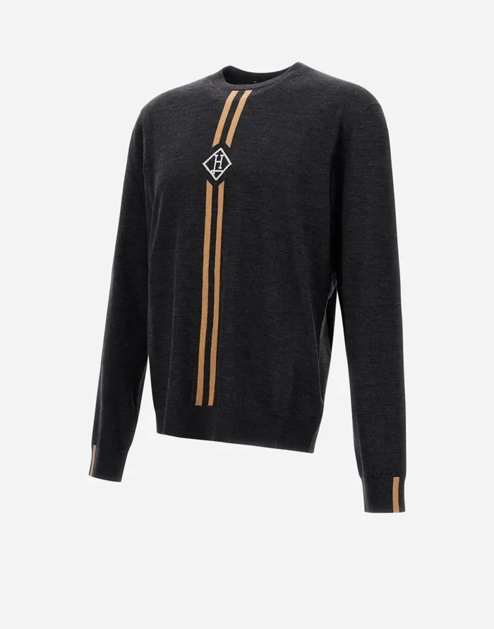 Herno BRUSHED WOOL SWEATER Grey Men Sweaters and Cardigan