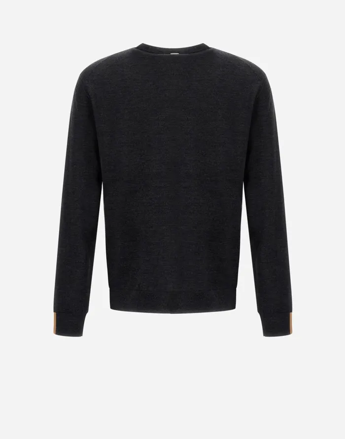 Herno BRUSHED WOOL SWEATER Grey Men Sweaters and Cardigan