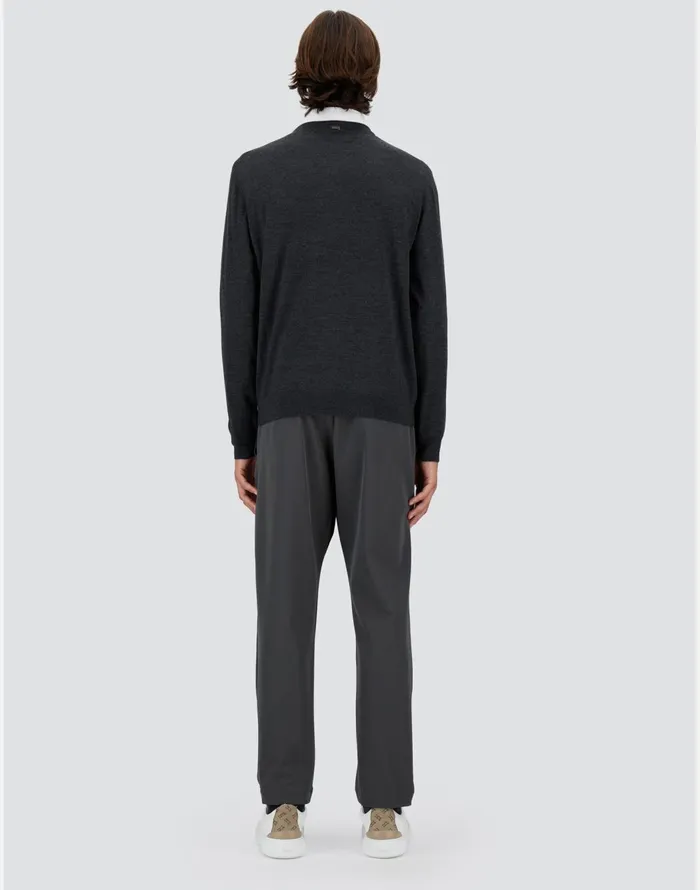 Herno BRUSHED WOOL SWEATER Grey Men Sweaters and Cardigan