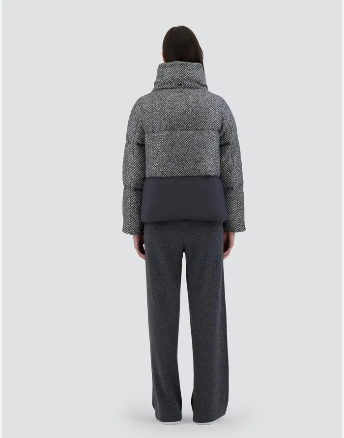 Herno CAPE IN LAMINATED HERRINGBONE AND ECOAGE Grey Women Capes