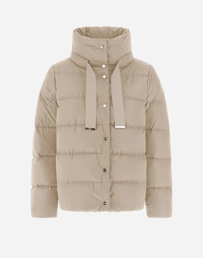 Herno CAPE IN SATIN Chantilly Women Short Down Jackets