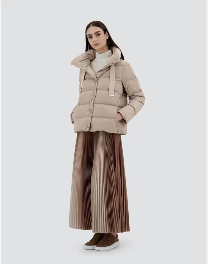 Herno CAPE IN SATIN Chantilly Women Short Down Jackets