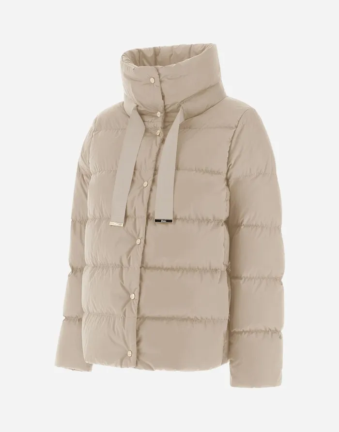 Herno CAPE IN SATIN Chantilly Women Short Down Jackets