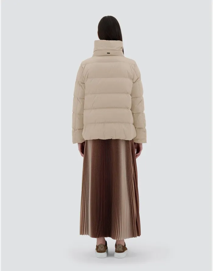 Herno CAPE IN SATIN Chantilly Women Short Down Jackets