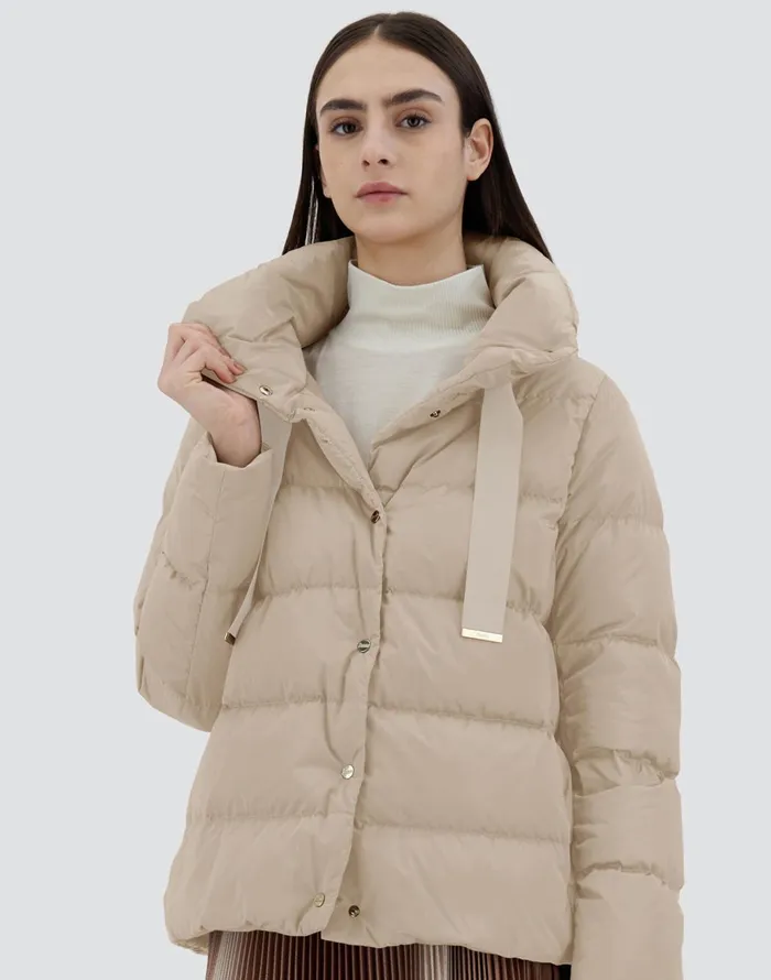 Herno CAPE IN SATIN Chantilly Women Short Down Jackets