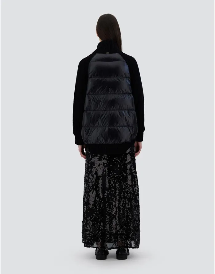 Herno CARDIGAN IN INFINITY WOOL AND NYLON ULTRALIGHT Black Women Sweaters and Cardigan