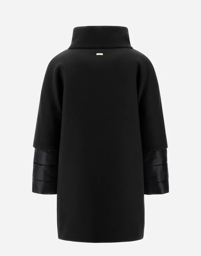 Herno COAT IN ECOWOOL AND NYLON ULTRALIGHT Black Kids Clothing