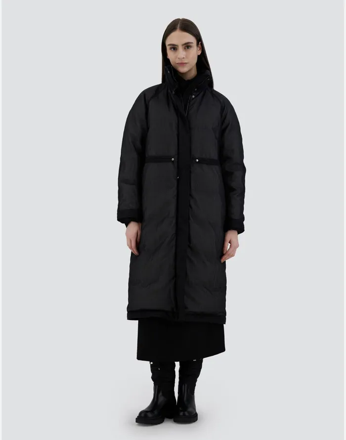 Herno JACKET IN SEETHROUGH NYLON Black Women Parka and Jackets