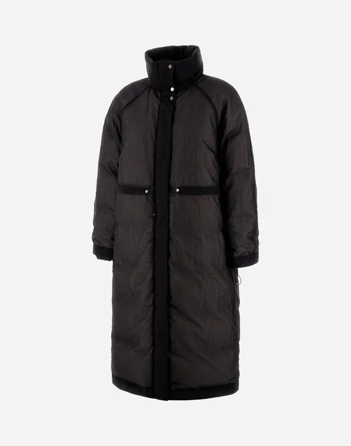 Herno JACKET IN SEETHROUGH NYLON Black Women Parka and Jackets