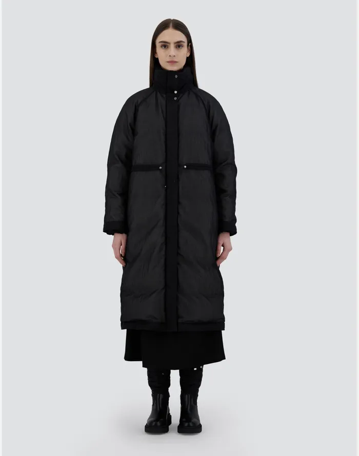 Herno JACKET IN SEETHROUGH NYLON Black Women Parka and Jackets
