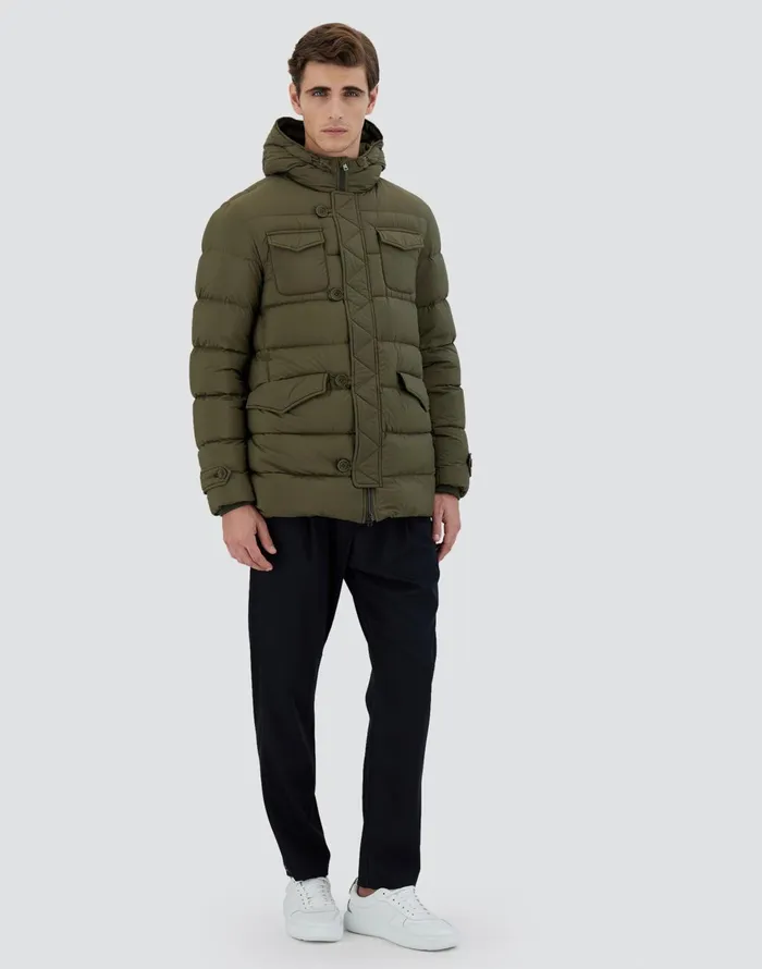 Herno L039ESKIMO Greenbeige Men Parka and Jackets