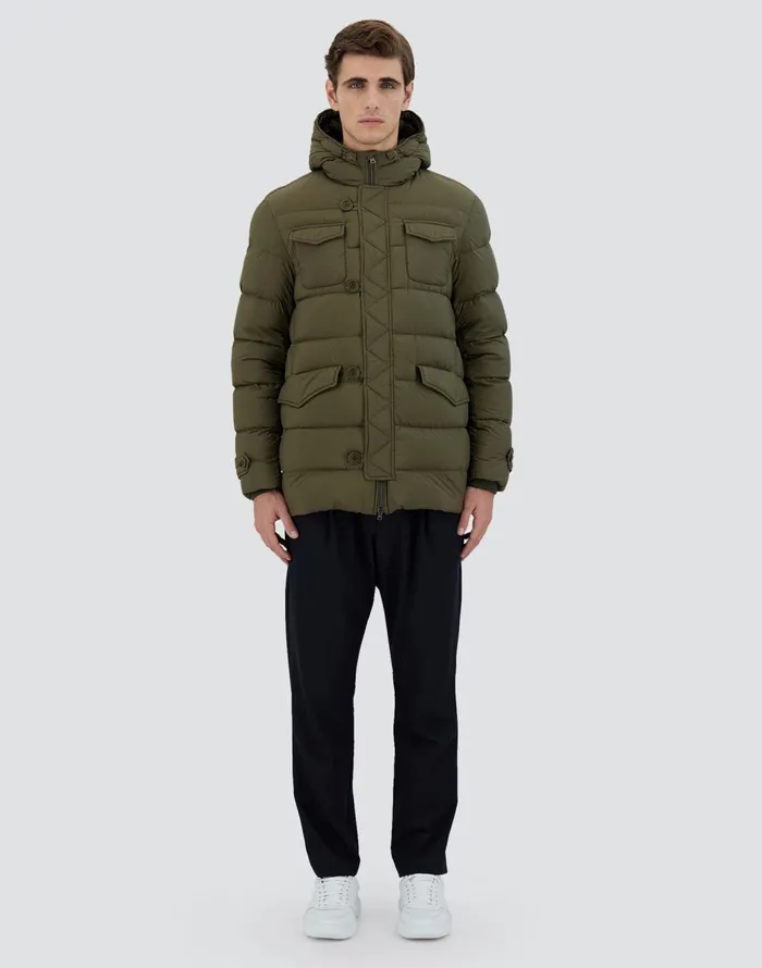 Herno L039ESKIMO Greenbeige Men Parka and Jackets