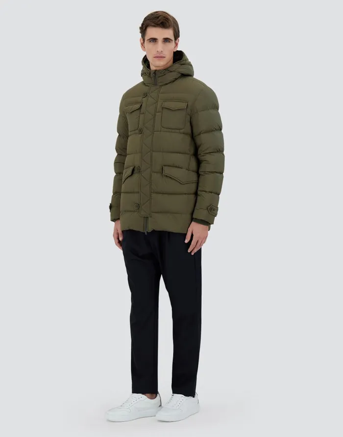 Herno L039ESKIMO Greenbeige Men Parka and Jackets
