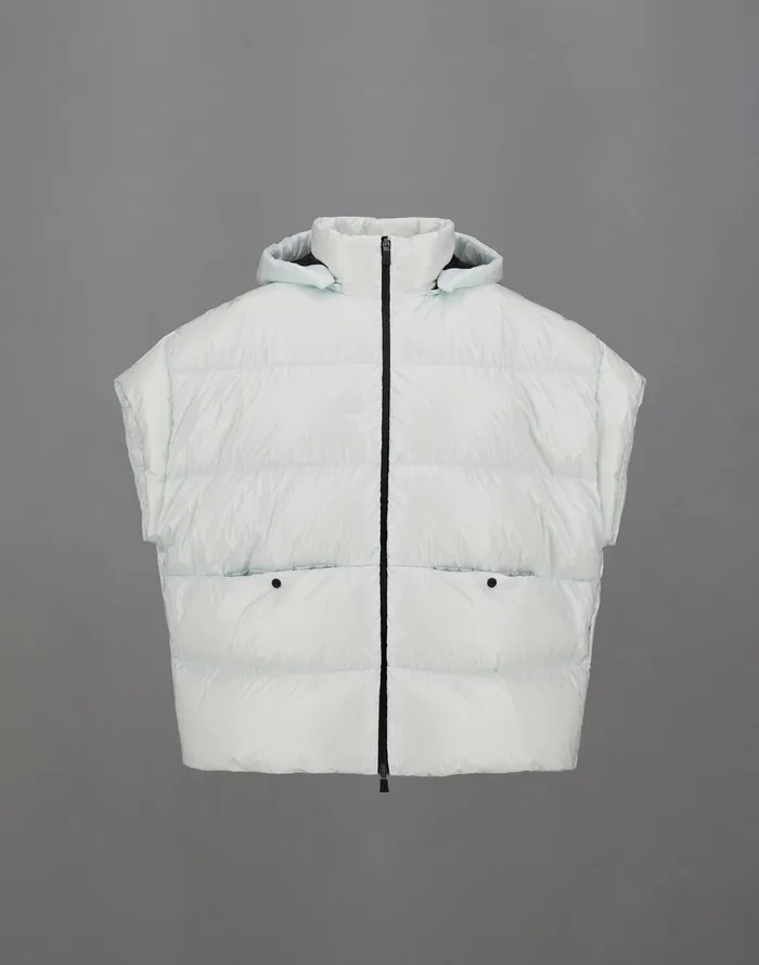 Herno LAMINAR GILET IN 2L GLAZED RIPSTOP Icelight Blue Women Laminar Down Jackets