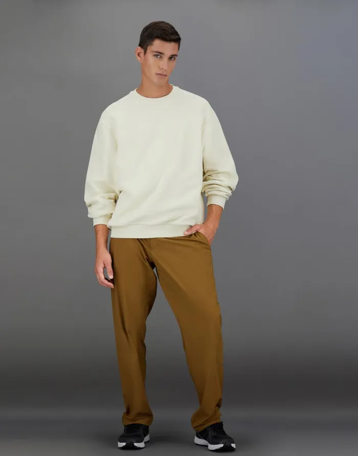 Herno LAMINAR SWEATSHIRT IN HEAVY COTTON Cream Men Sweaters and Cardigan