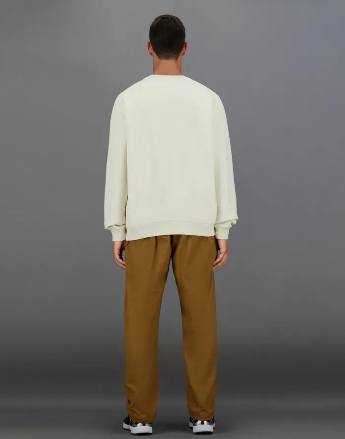 Herno LAMINAR SWEATSHIRT IN HEAVY COTTON Cream Men Sweaters and Cardigan