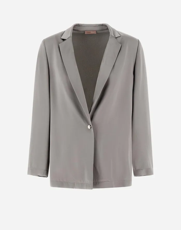 Herno RESORT BLAZER IN SATIN EFFECT Light Grey Women Blazers