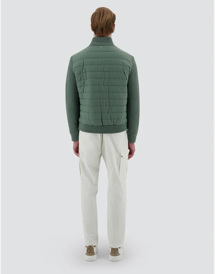 Herno RESORT BOMBER JACKET IN LIGHT NYLON STRETCH and KNIT Sage Men Bomber