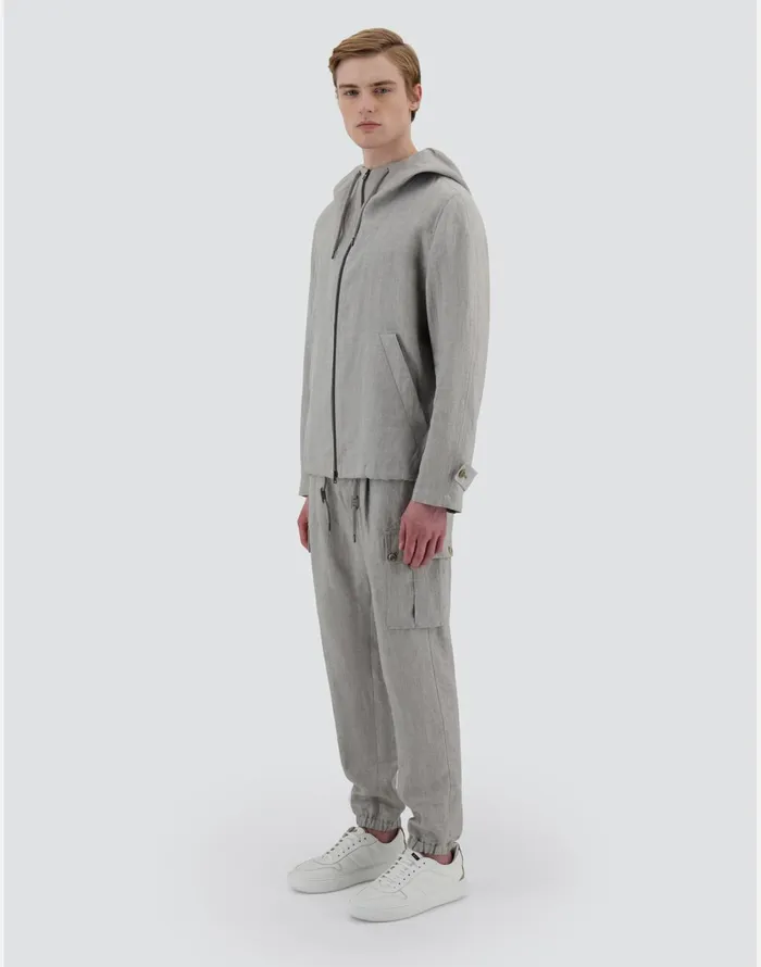 Herno RESORT JACKET IN NEW LINO Grey Men Parka and Jackets