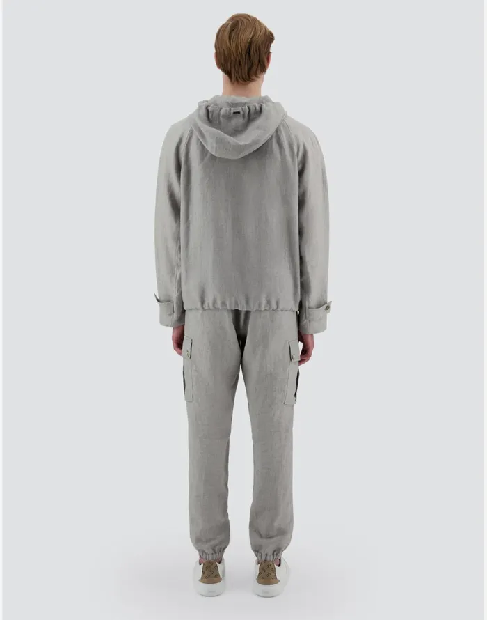 Herno RESORT JACKET IN NEW LINO Grey Men Parka and Jackets