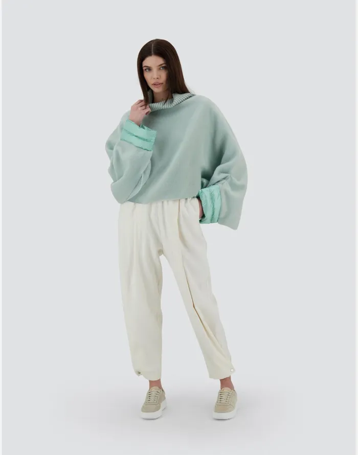 Herno RESORT PONCHO IN SOFT PONCHO and NYLON ULTRALIGHT Pastel Green Women AShape