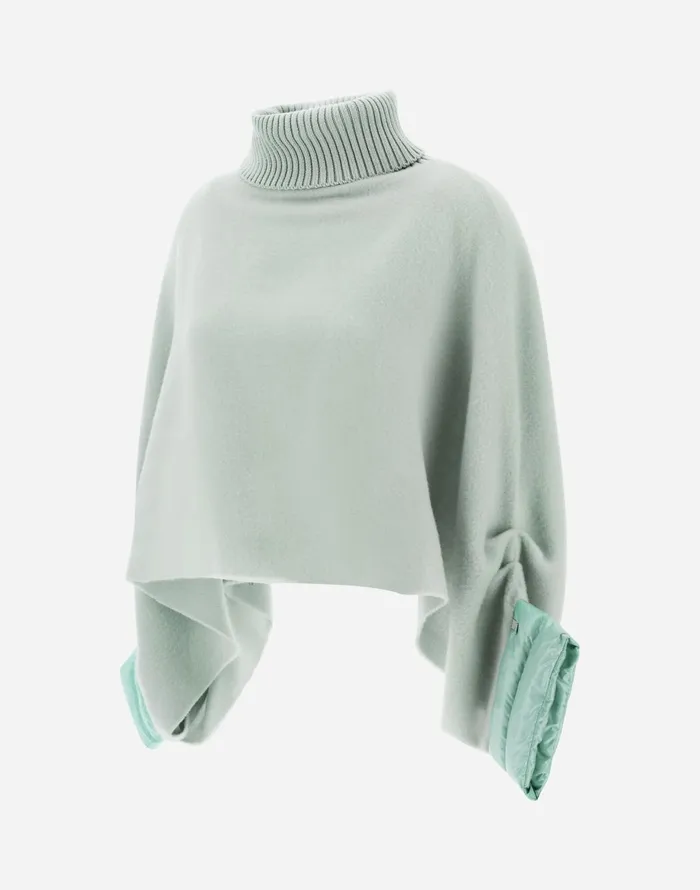 Herno RESORT PONCHO IN SOFT PONCHO and NYLON ULTRALIGHT Pastel Green Women AShape