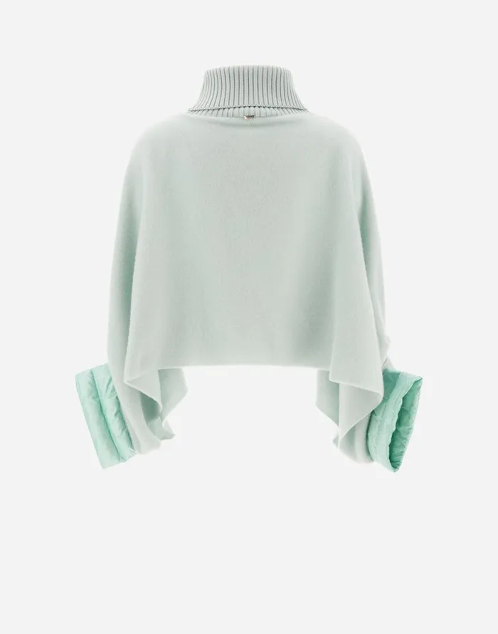 Herno RESORT PONCHO IN SOFT PONCHO and NYLON ULTRALIGHT Pastel Green Women AShape