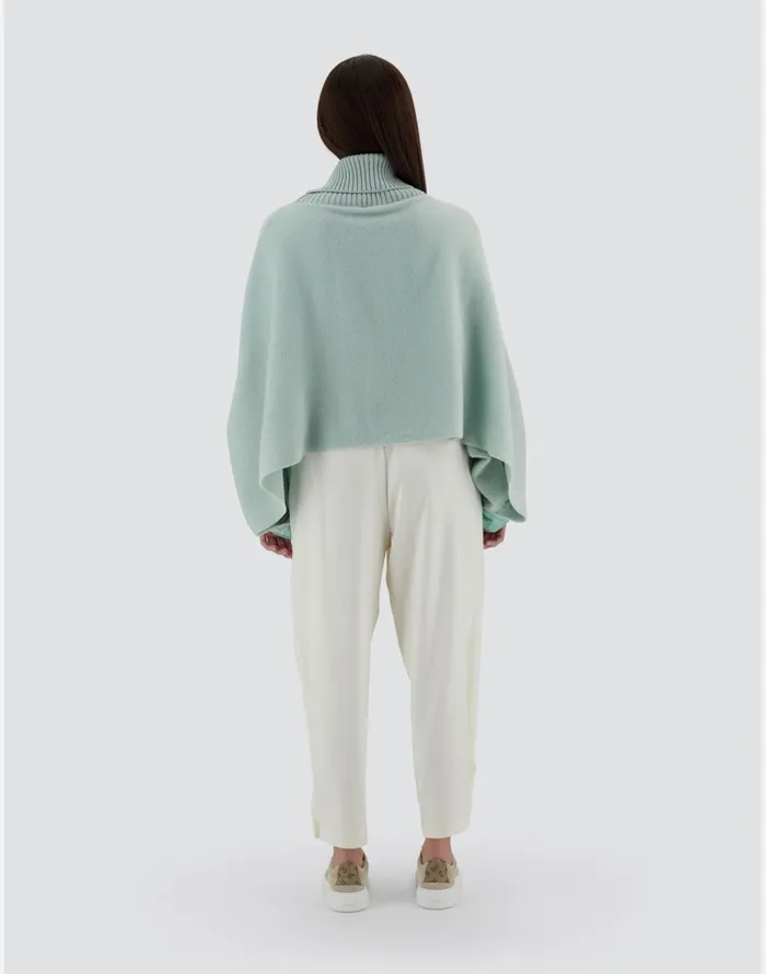 Herno RESORT PONCHO IN SOFT PONCHO and NYLON ULTRALIGHT Pastel Green Women AShape