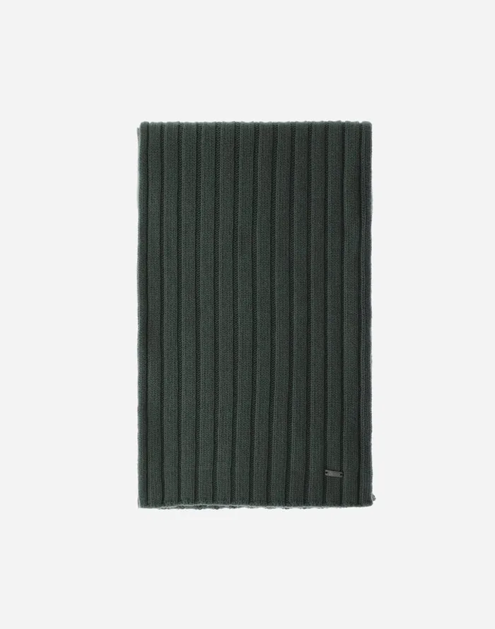 Herno RESORT SCARF IN INFINITY WOOL RIB Olive Green Men Scarves