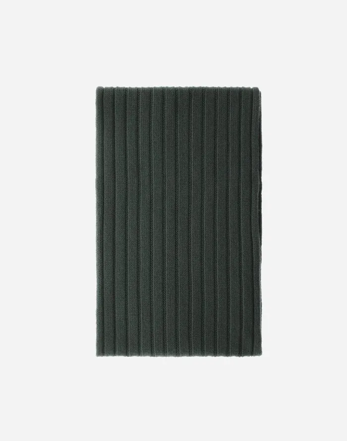 Herno RESORT SCARF IN INFINITY WOOL RIB Olive Green Men Scarves