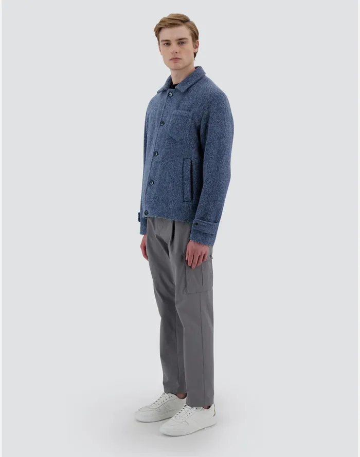 Herno RESORT SHIRT IN FOG WOOL Denim Men Shackets