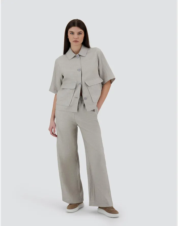 Herno RESORT SHIRT IN NEW LINO LUREX Light Grey Women Shirts