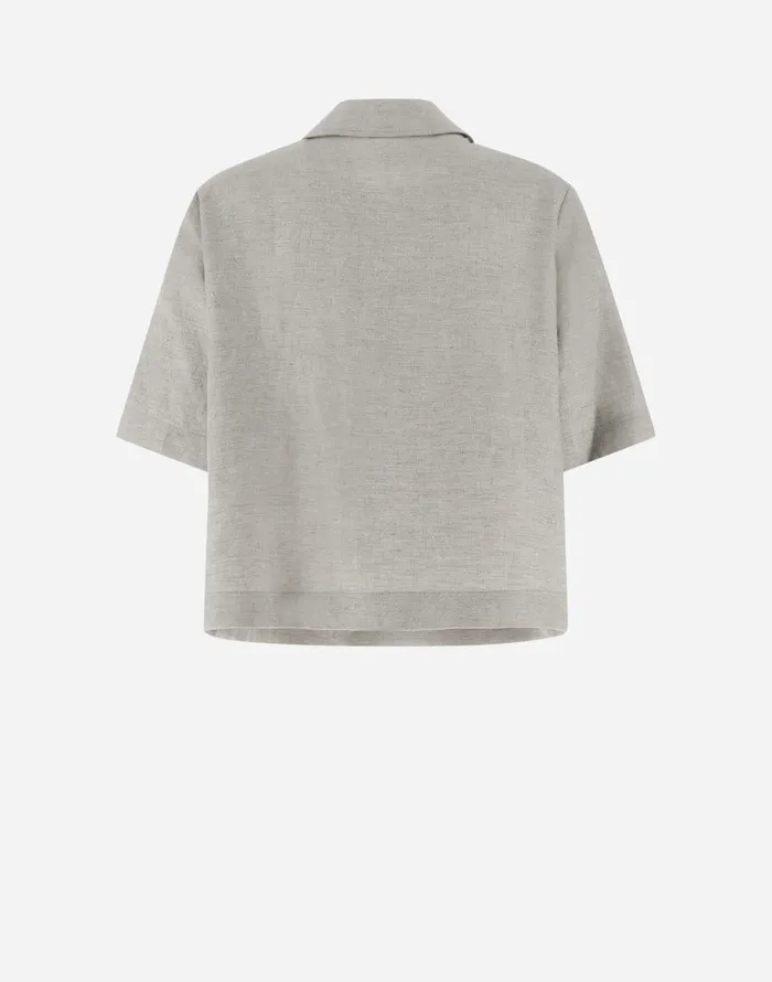 Herno RESORT SHIRT IN NEW LINO LUREX Light Grey Women Shirts