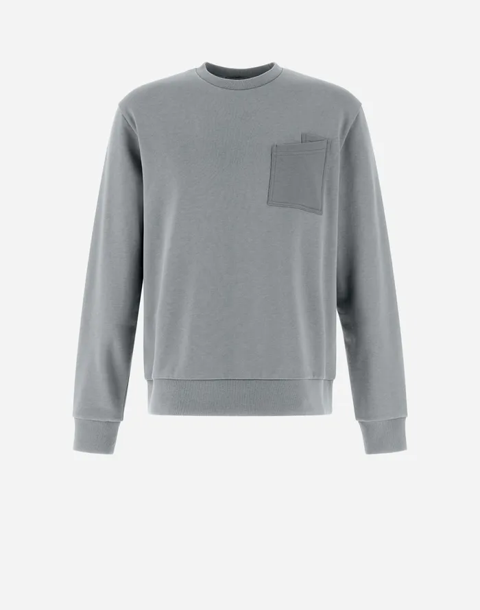 Herno RESORT SWEATSHIRT IN COTTON SWEATER Light Grey Men Sweaters and Cardigan
