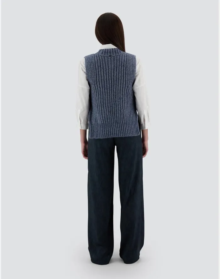 Herno RESORT WAISTCOAT IN NEVEGAL Air Force Blue Women Knitwear