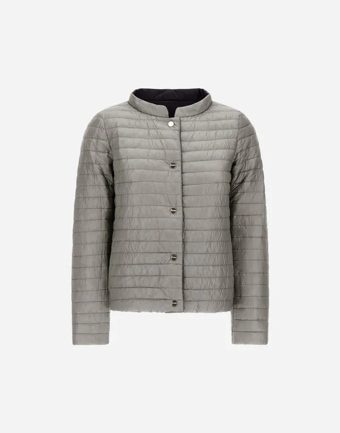 Herno REVERSIBLE JACKET IN ECOAGE AND NYLON ULTRALIGHT Blackchantilly Women Parka and Jackets