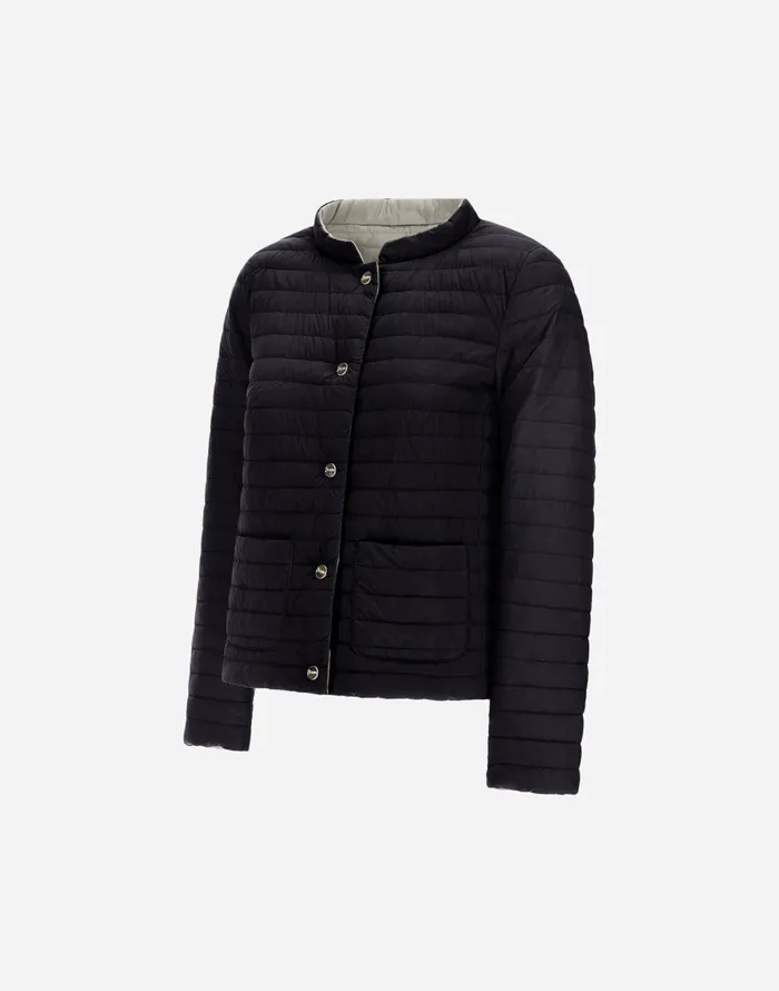 Herno REVERSIBLE JACKET IN ECOAGE AND NYLON ULTRALIGHT Blackchantilly Women Parka and Jackets