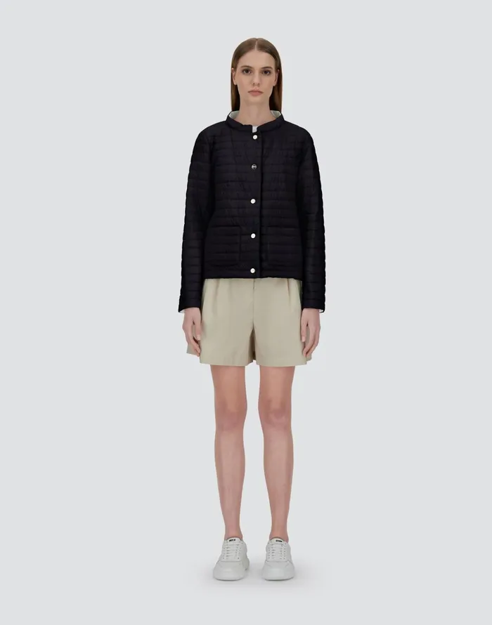 Herno REVERSIBLE JACKET IN ECOAGE AND NYLON ULTRALIGHT Blackchantilly Women Parka and Jackets