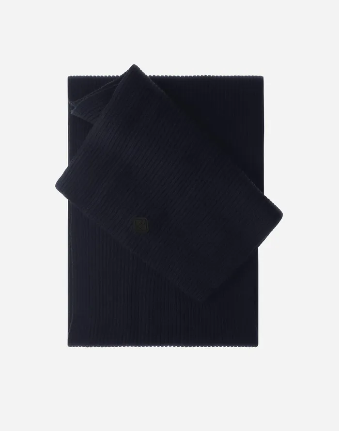 Herno SCARF IN ENDLESS RIB Dark Blue Men Scarves