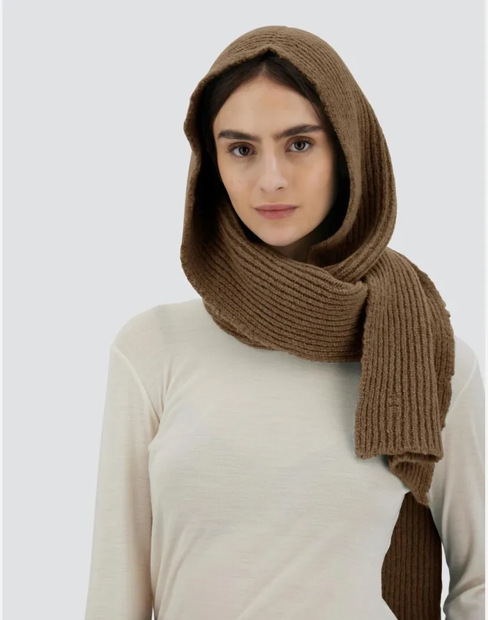 Herno SCARF IN PLAINALPACA WOOL Earthenware Women Scarves