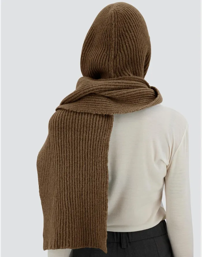 Herno SCARF IN PLAINALPACA WOOL Earthenware Women Scarves